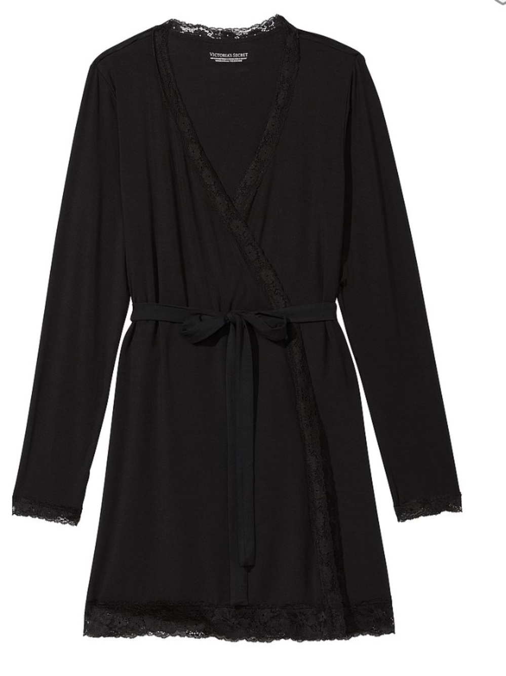 Victoria's Secret Modal Lace Trim Heavenly Robe, - Picture 3 of 6